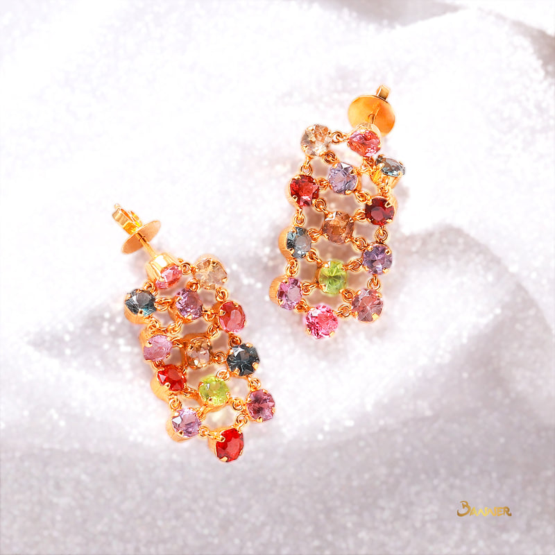 Multi-color Spinel Dangle Earrings