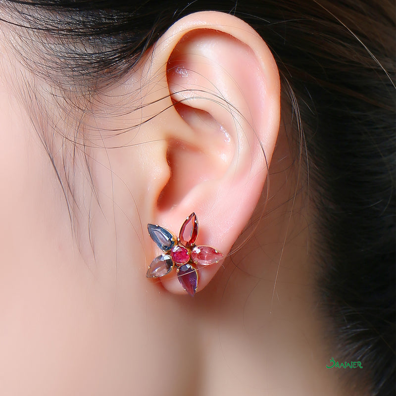 Multi-Colored Star Stud Earrings