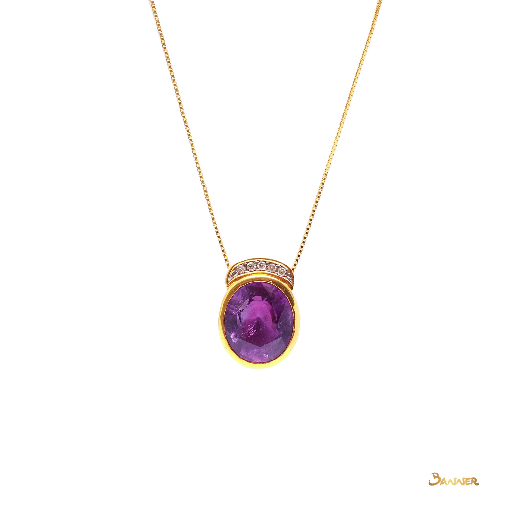 Amethyst and Diamond Pendant