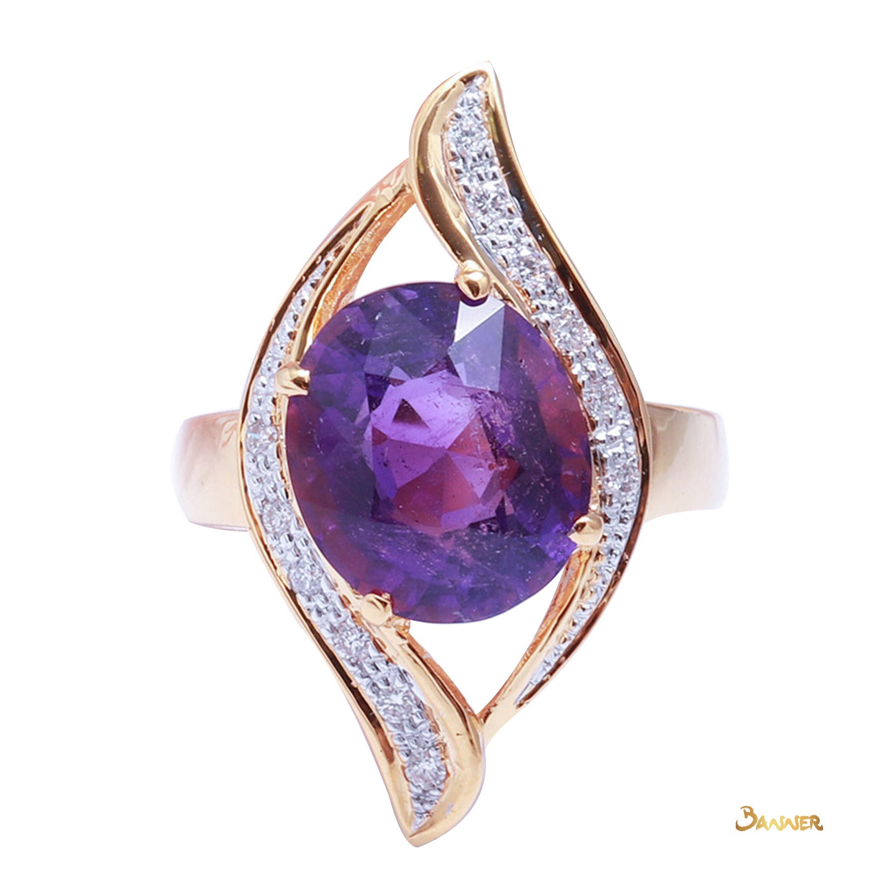 Amethyst and Diamond Myat-Lone Ring