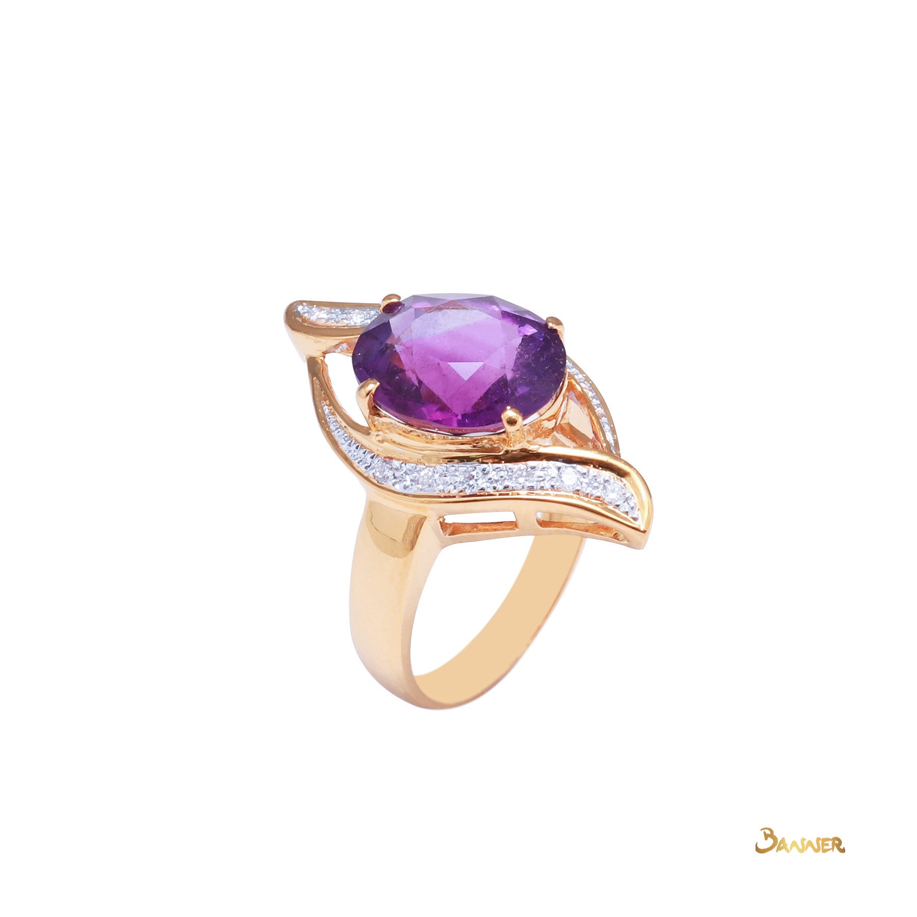 Amethyst and Diamond Myat-Lone Ring