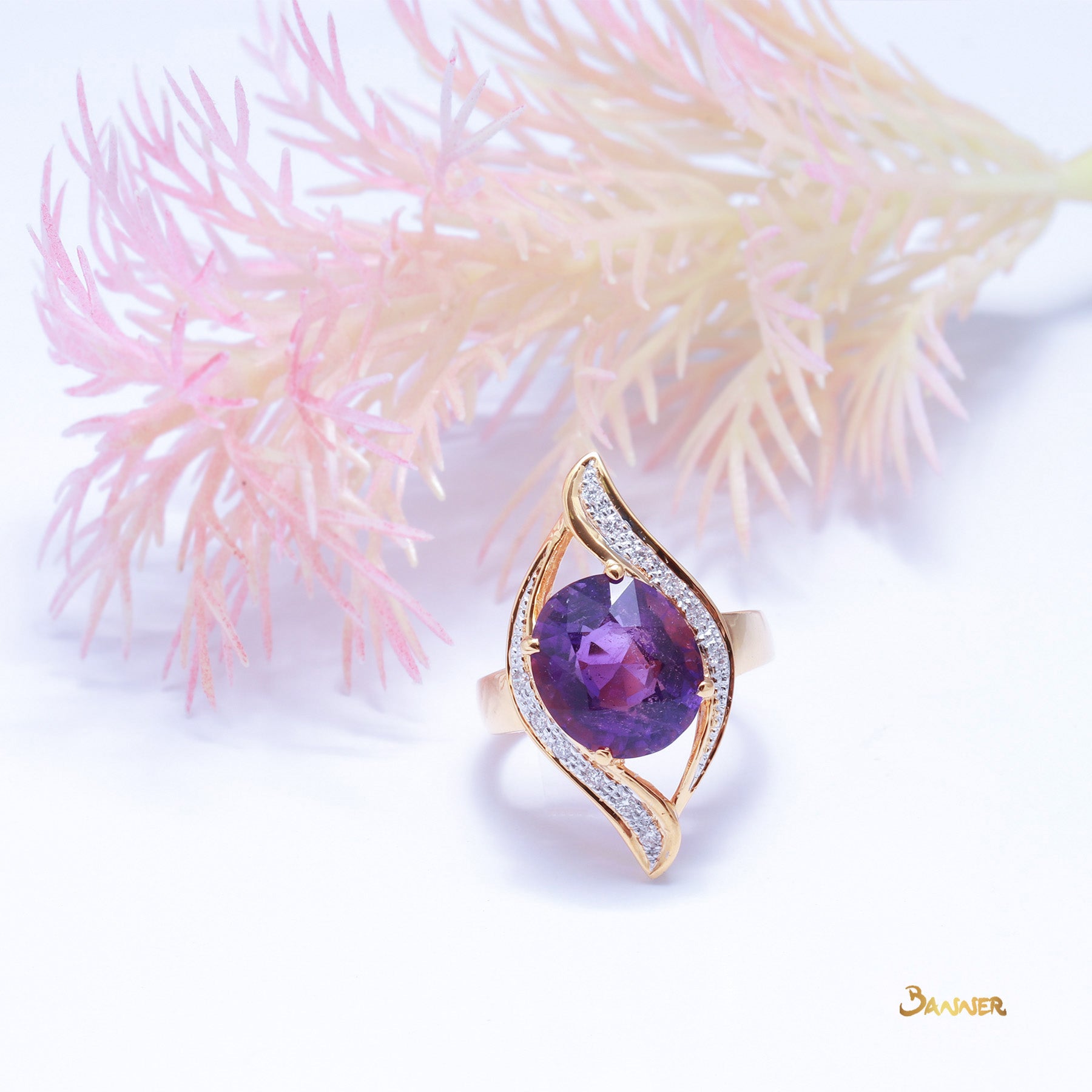 Amethyst and Diamond Myat-Lone Ring