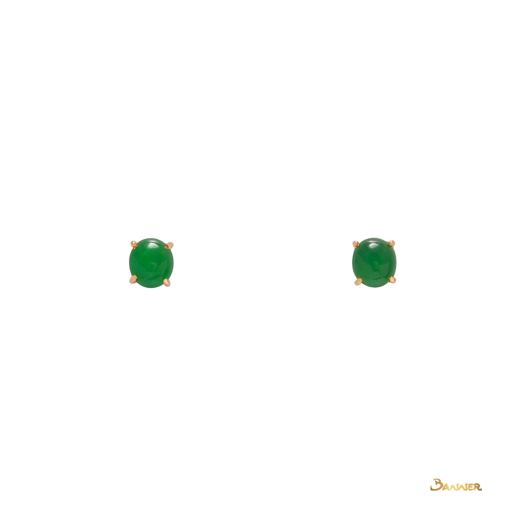 Jade Solitaire Stud Earrings