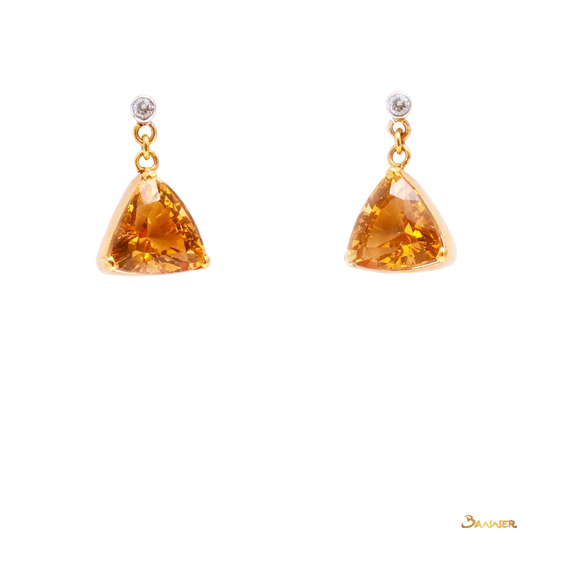 Citrine Triangle Earrings