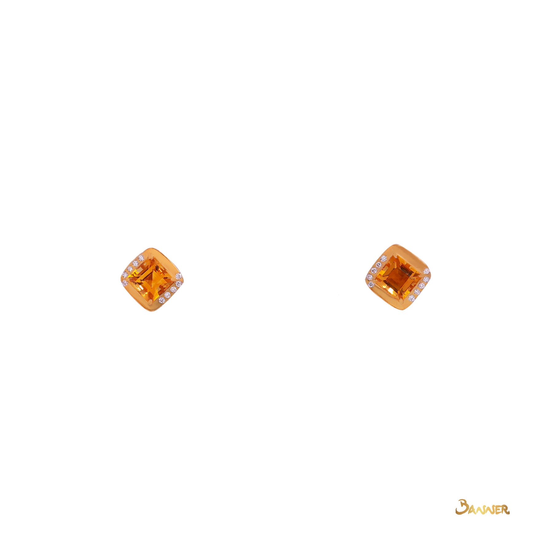 Citrine and Diamond Earrings