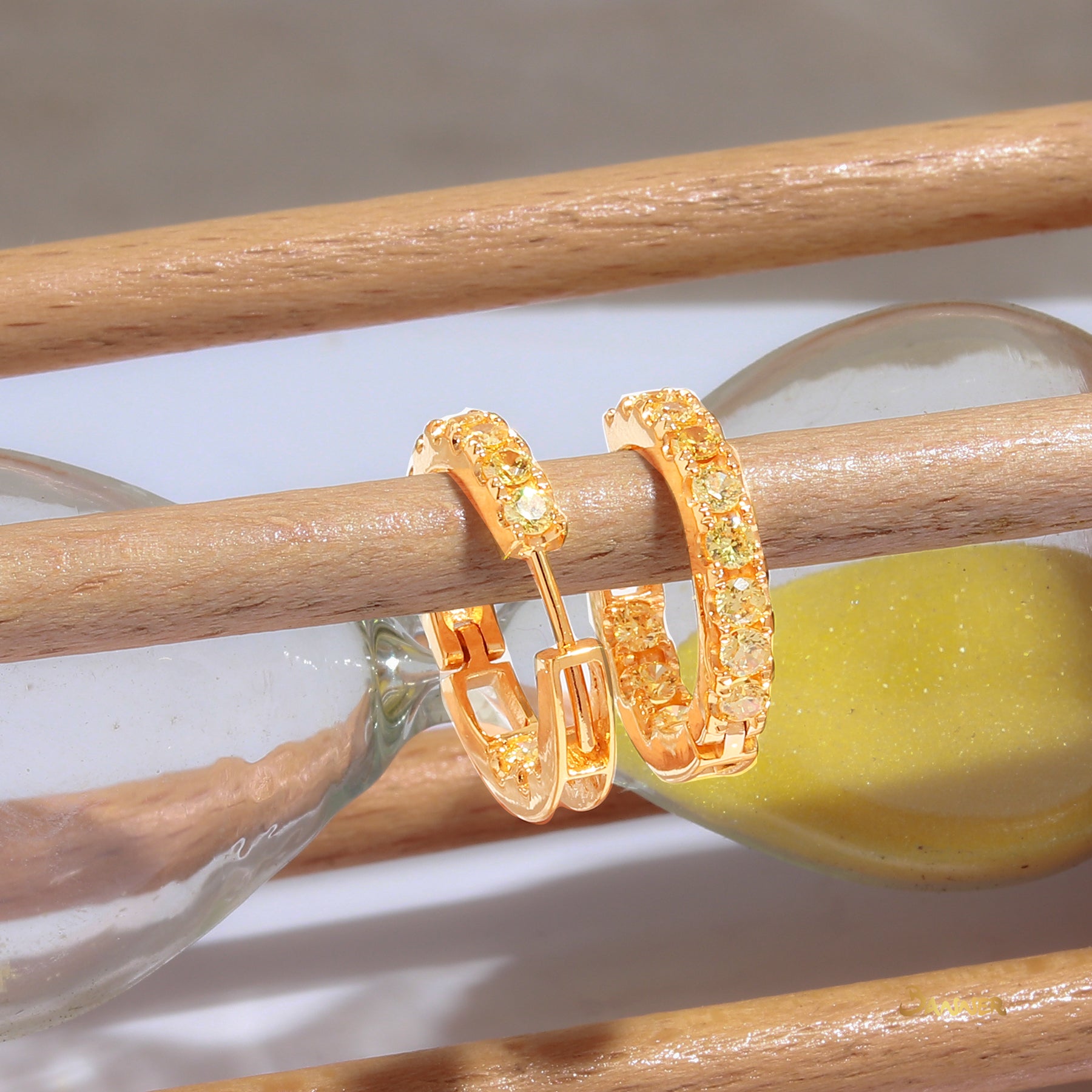 Citrine Huggie Earrings