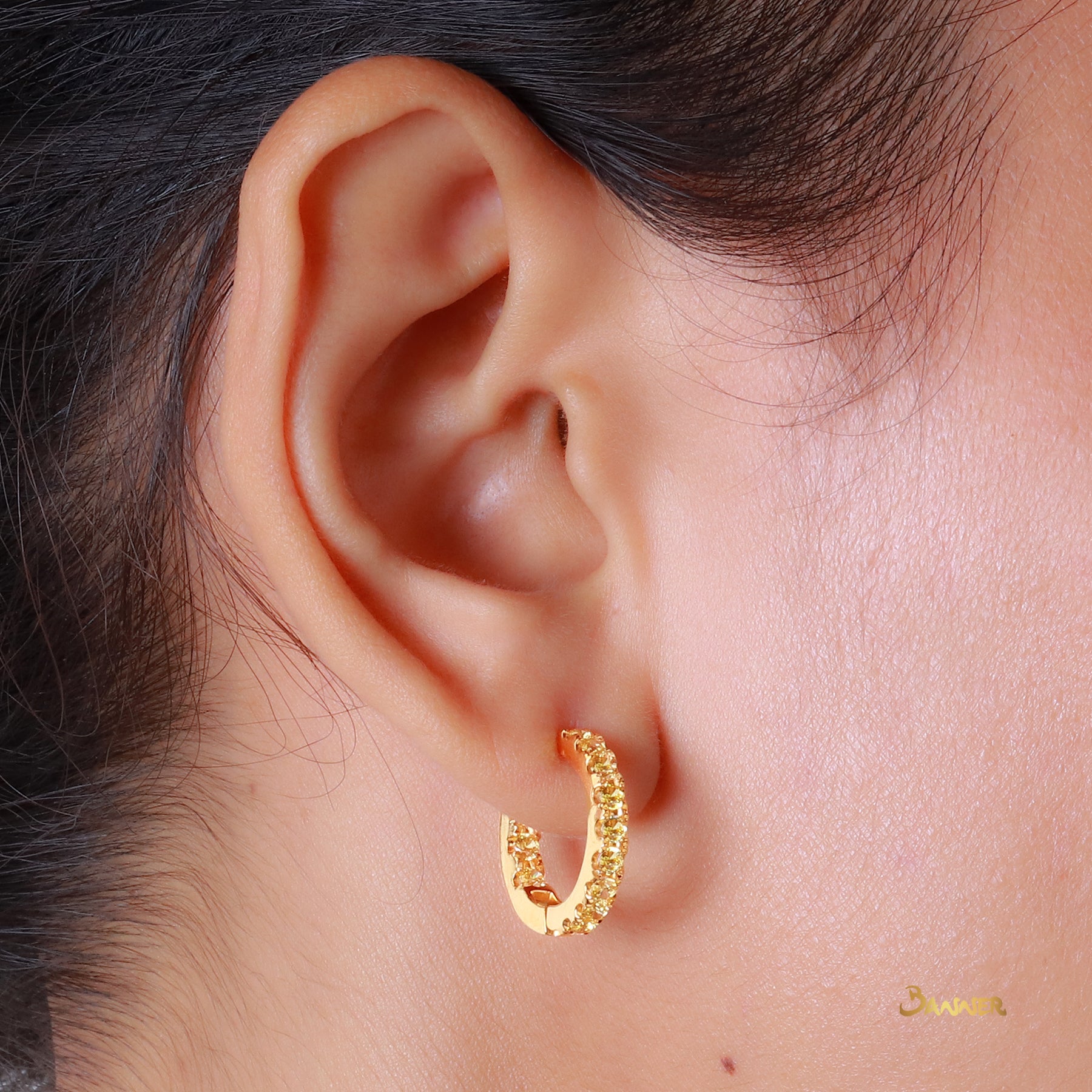 Citrine Huggie Earrings