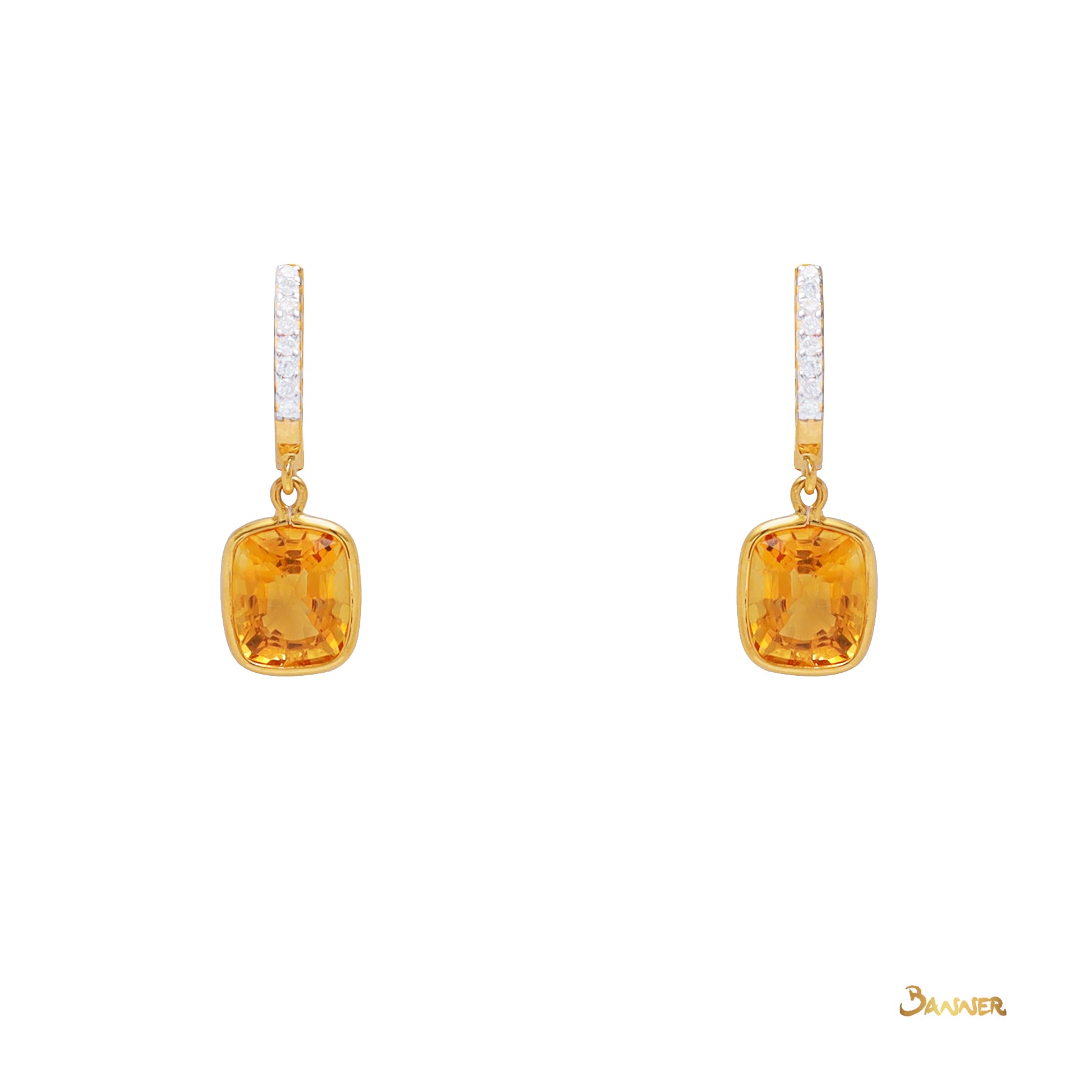 Citrine and Diamond Dangle Earrings