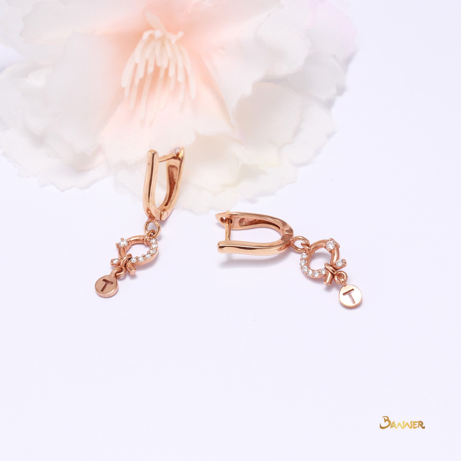 Diamond Initial Earrings (Customizable)