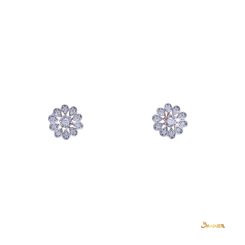 Diamond Flower-shaped 3-way Earrings(0.41 ct. t.w.)