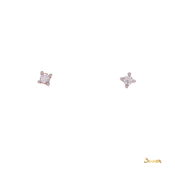 Diamond Solitaire Earrings ( 0.38 c.t.s t.w )