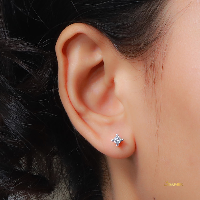 Diamond Solitaire Earrings ( 0.38 c.t.s t.w )