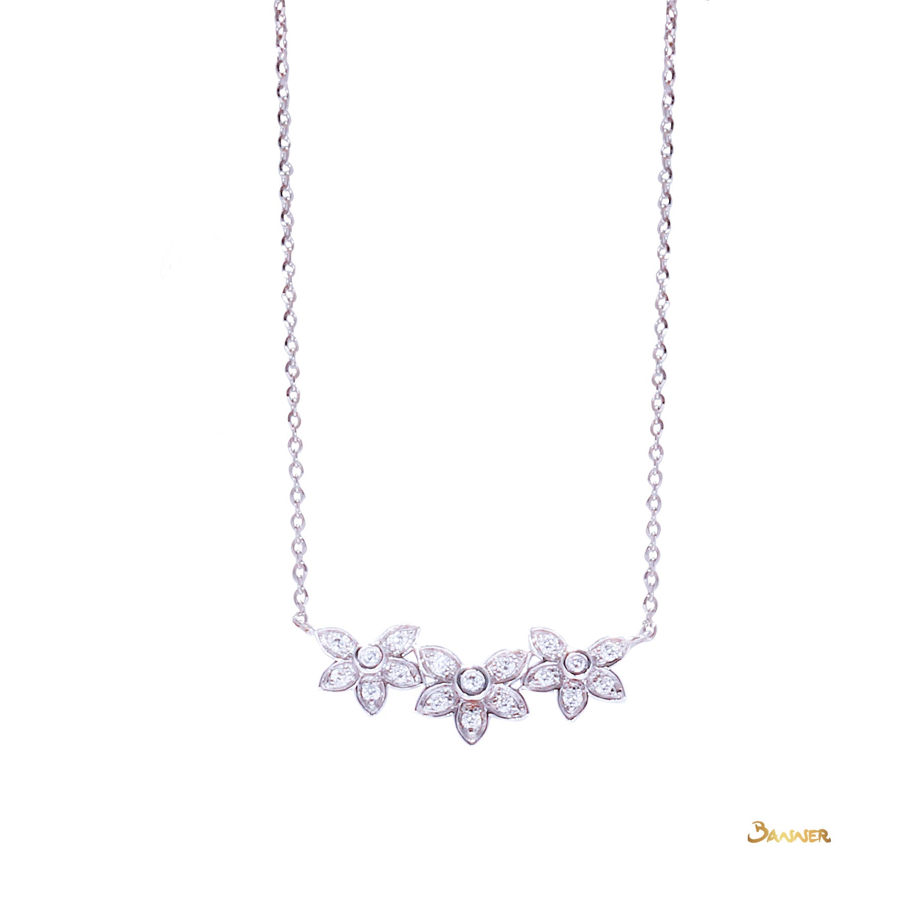 Diamond Floral Necklace