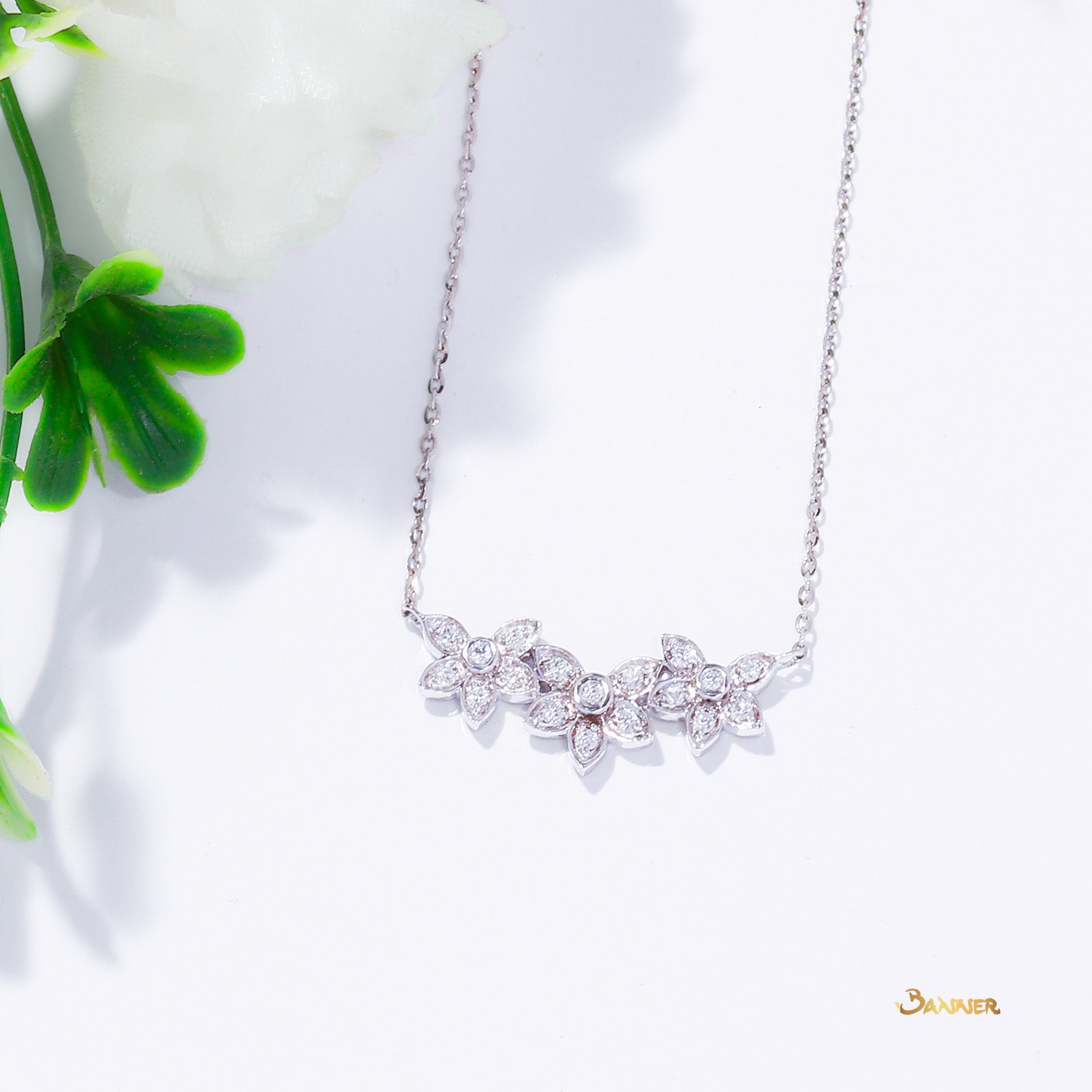 Diamond Floral Necklace