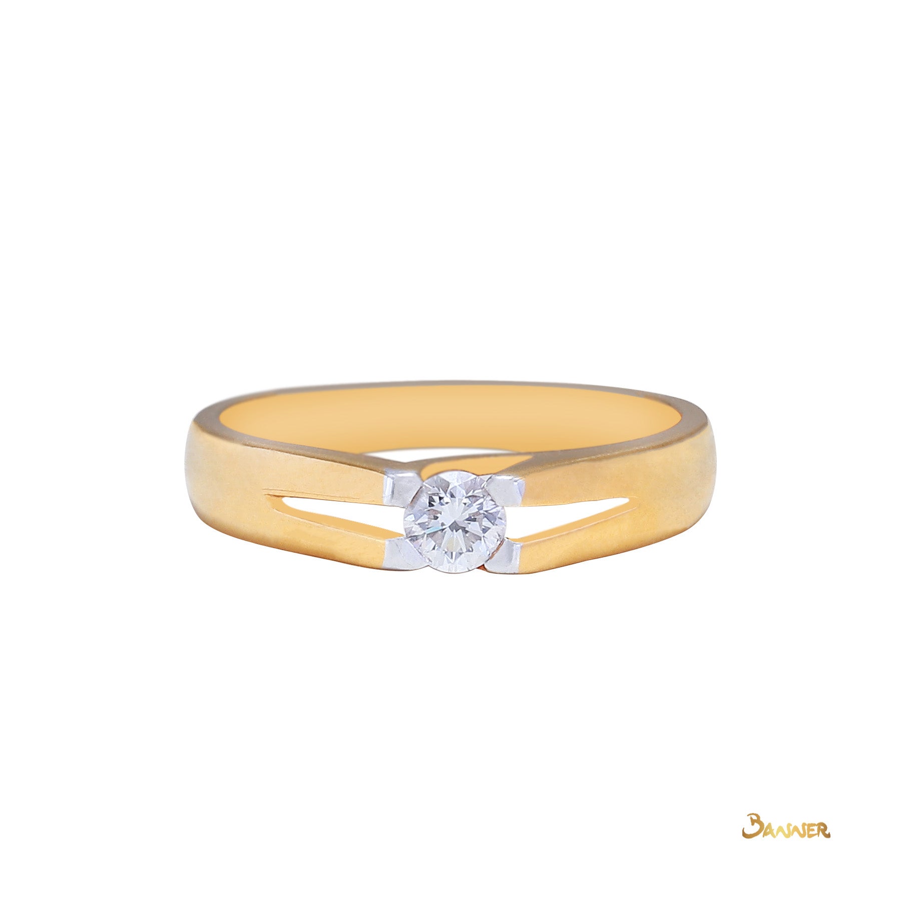 Diamond Split-Shank Solitaire Ring