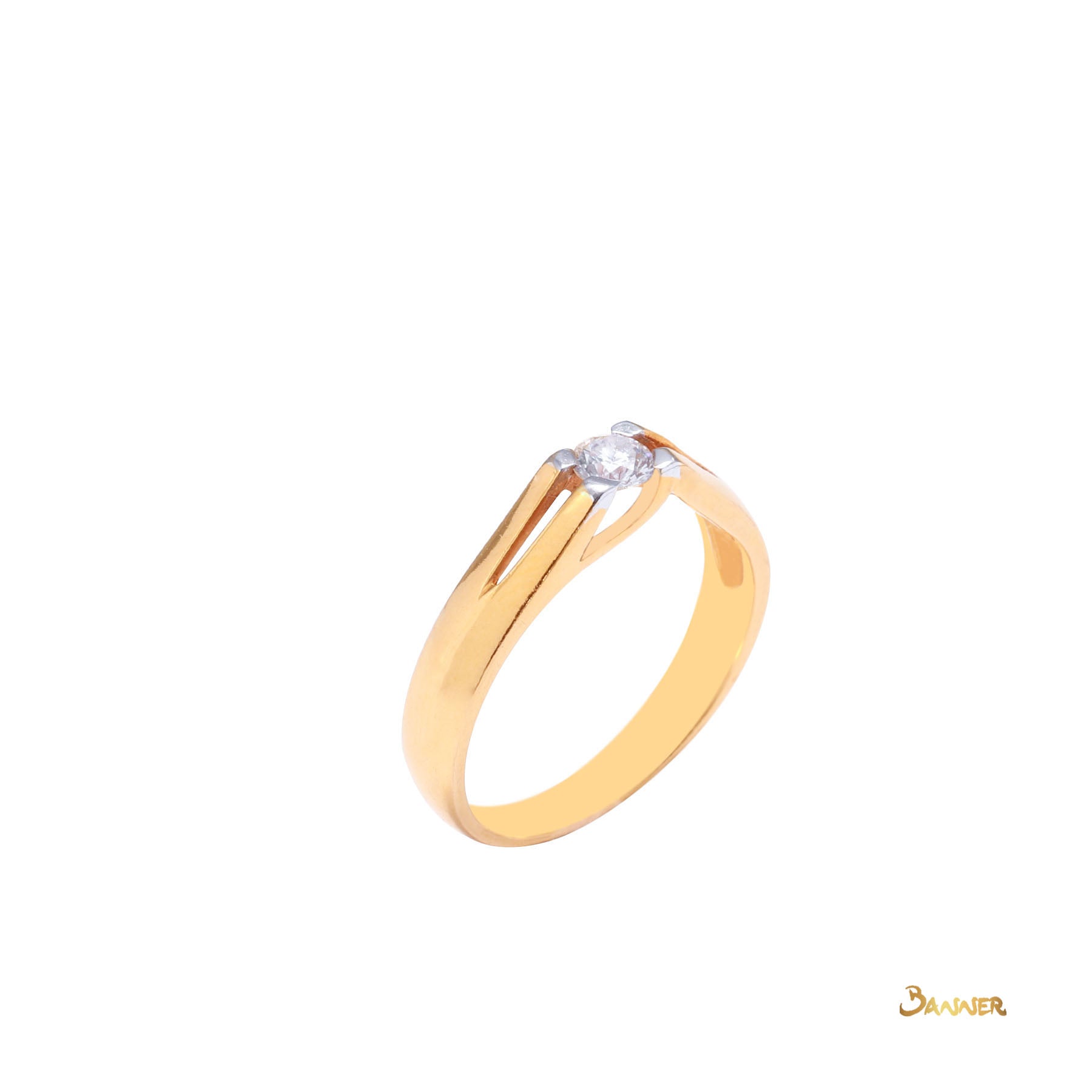 Diamond Split-Shank Solitaire Ring