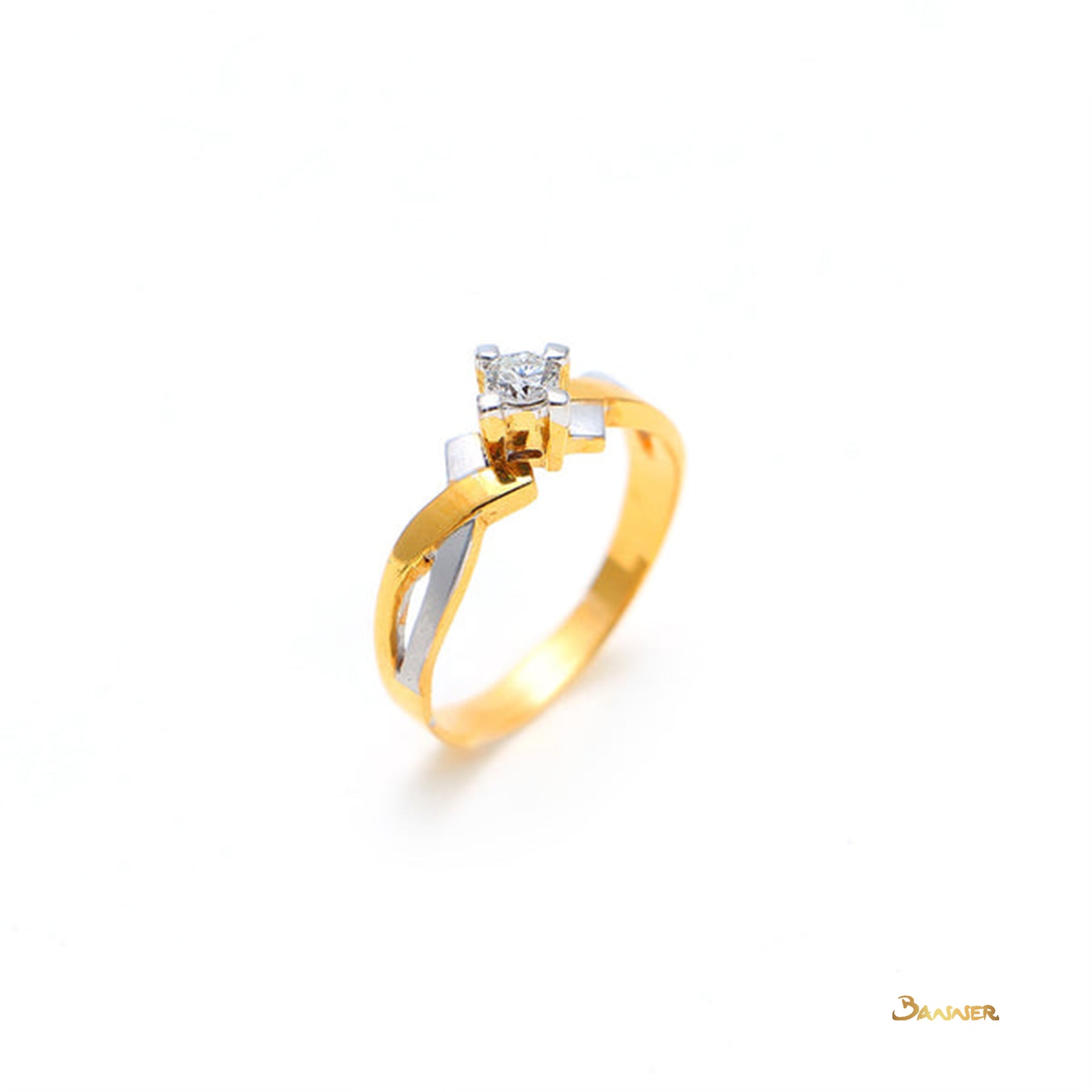 Diamond Solitaire Cross-Shank Ring (0.17 ct. t.w.)