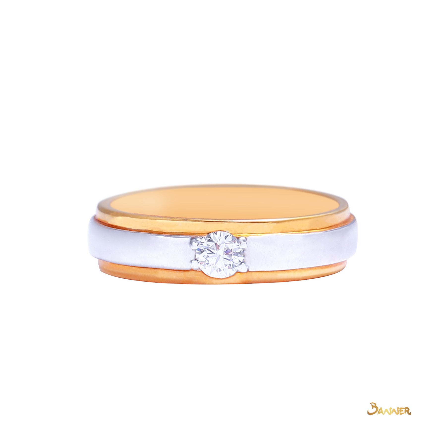 Diamond Bi-color Flush Setting Ring