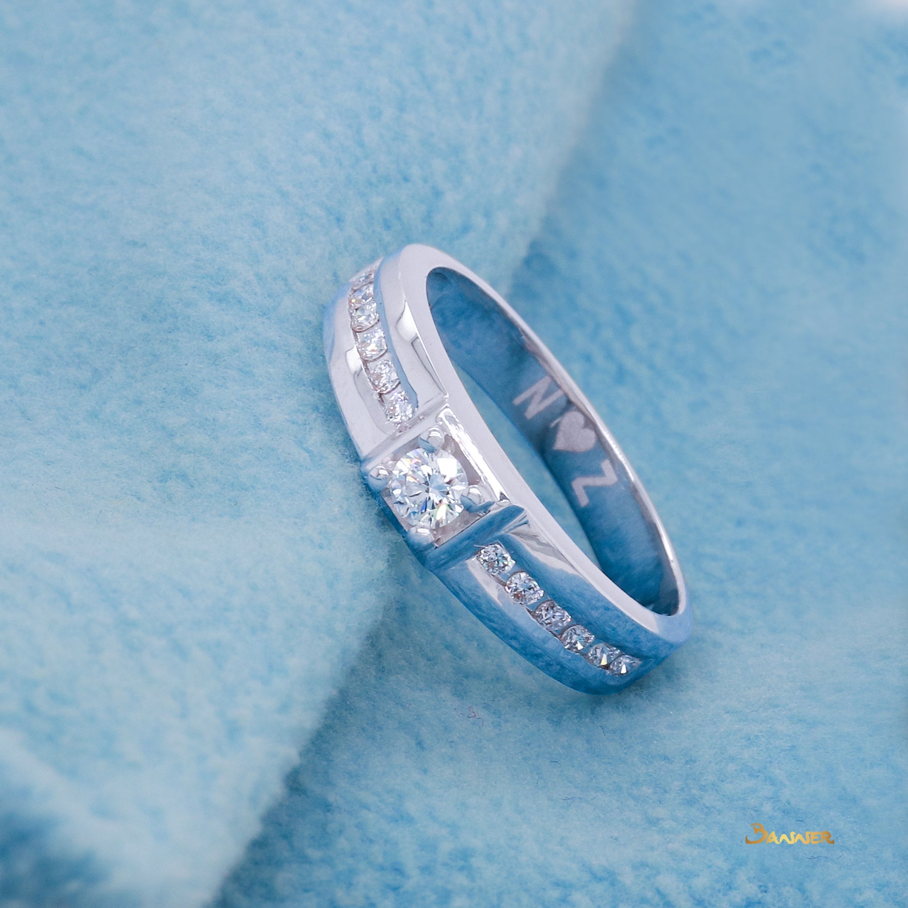 Diamond Channel Setting Men's Ring