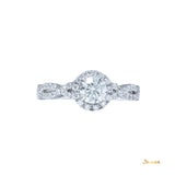 Diamond Infinity Halo Ring  ( 0.47 c.t , I color IF , 3Ex, GIA Certified )