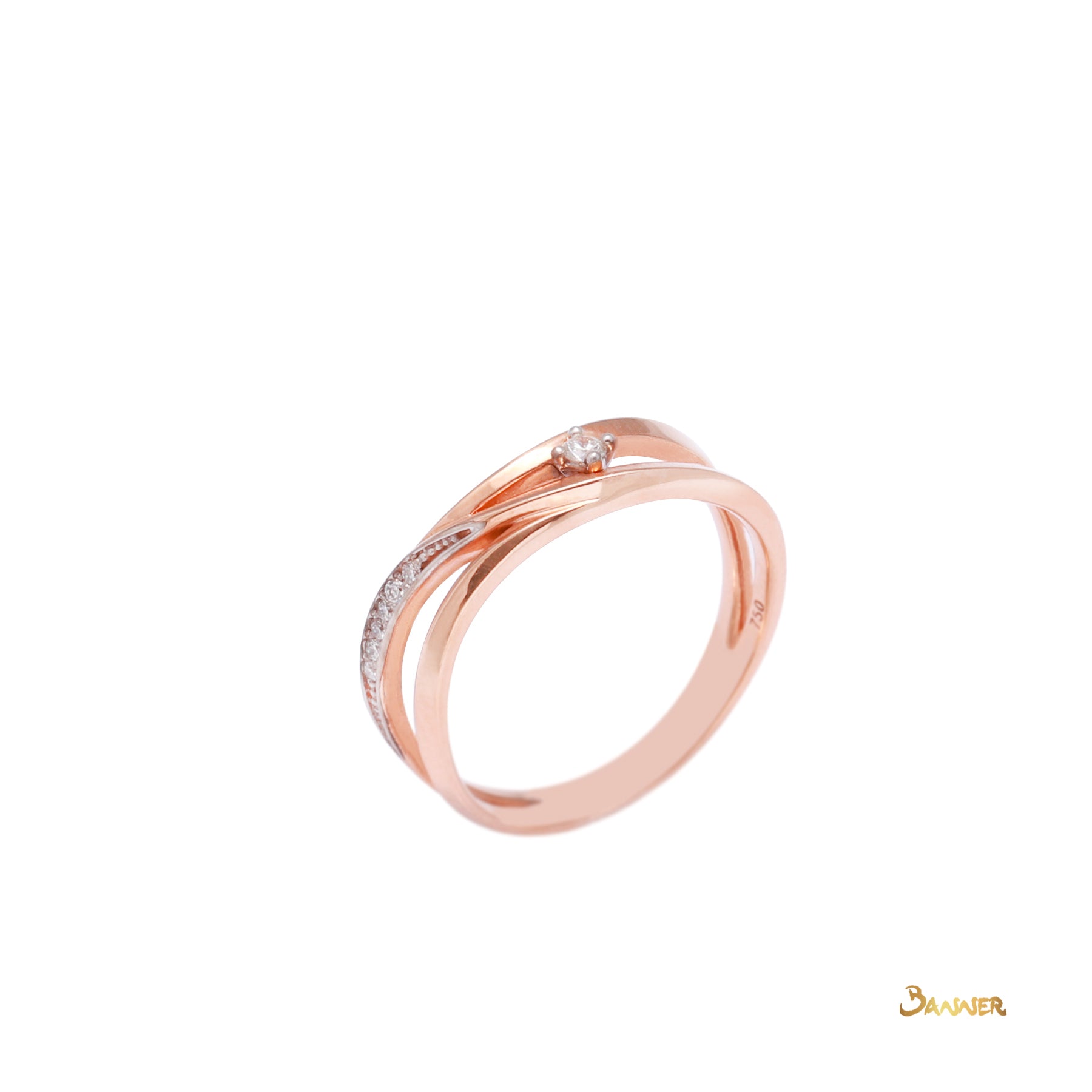 Diamond in Rose Gold Ring (0.08 cts. t.w.)