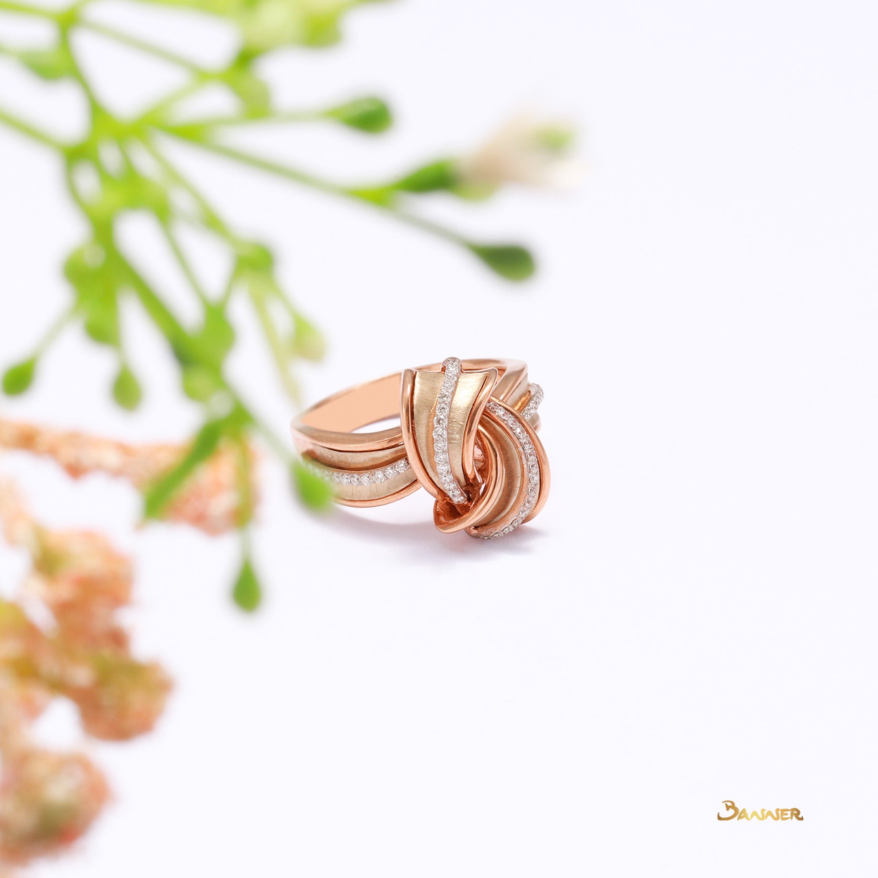 Diamond and Rose Gold Turban Ring