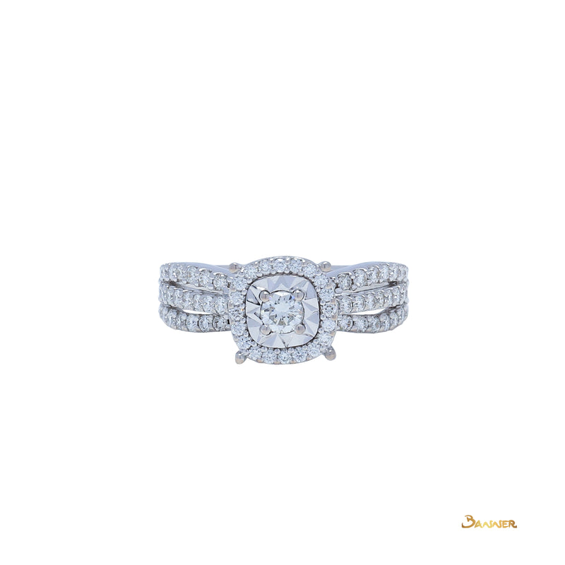 Diamond Triple Split-Shank Ring