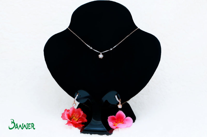 Diamond and Rose Gold Flower Earrings
