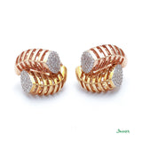 Diamond and Dual-Colored 18k Gold Earrings