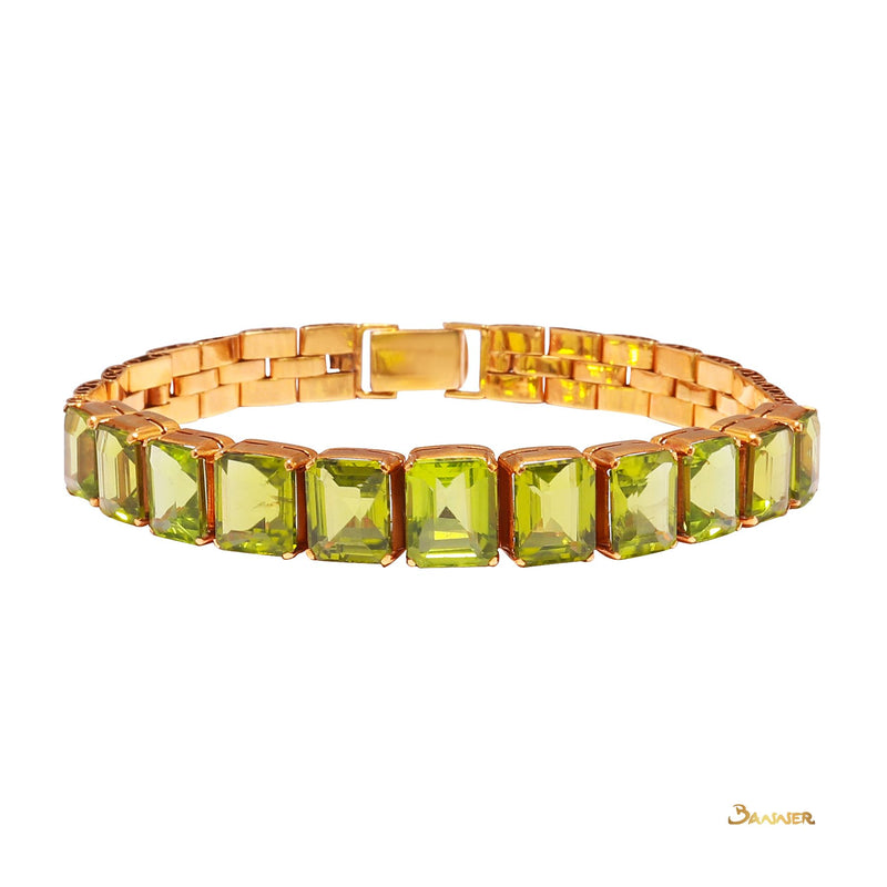 Peridot Emerald Cut Bracelet