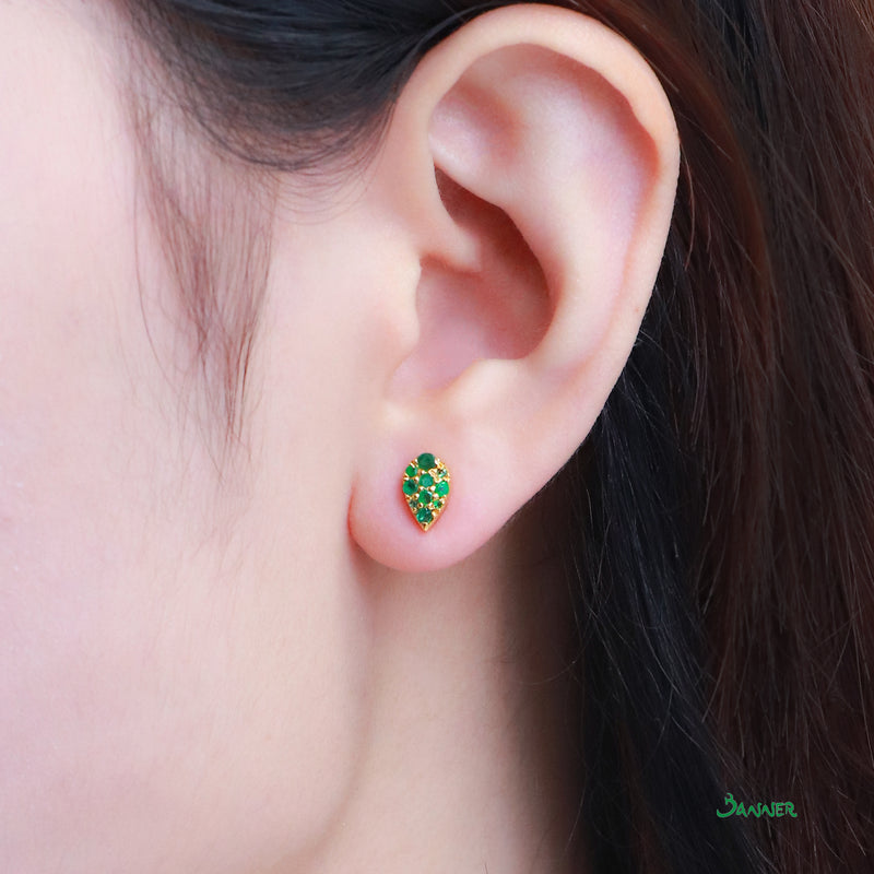 Emerald and Diamond 3-way Rain-drop Earrings