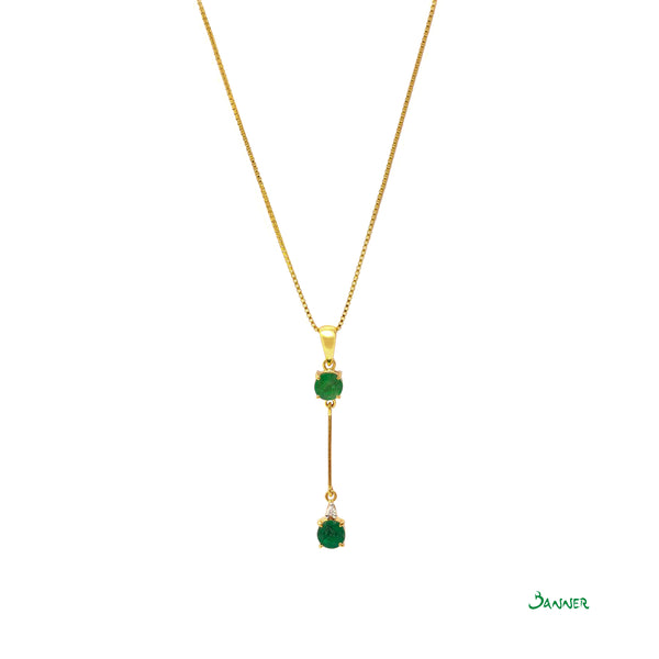 Emerald and Diamond 2-step Pendant