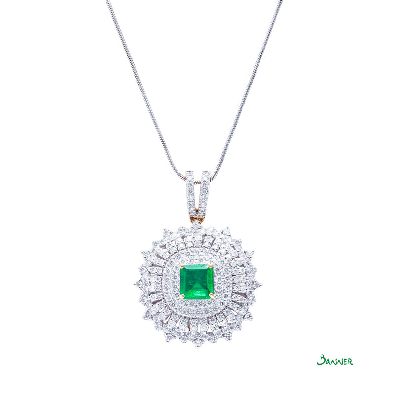 Columbian Emerald and Diamond Pendant