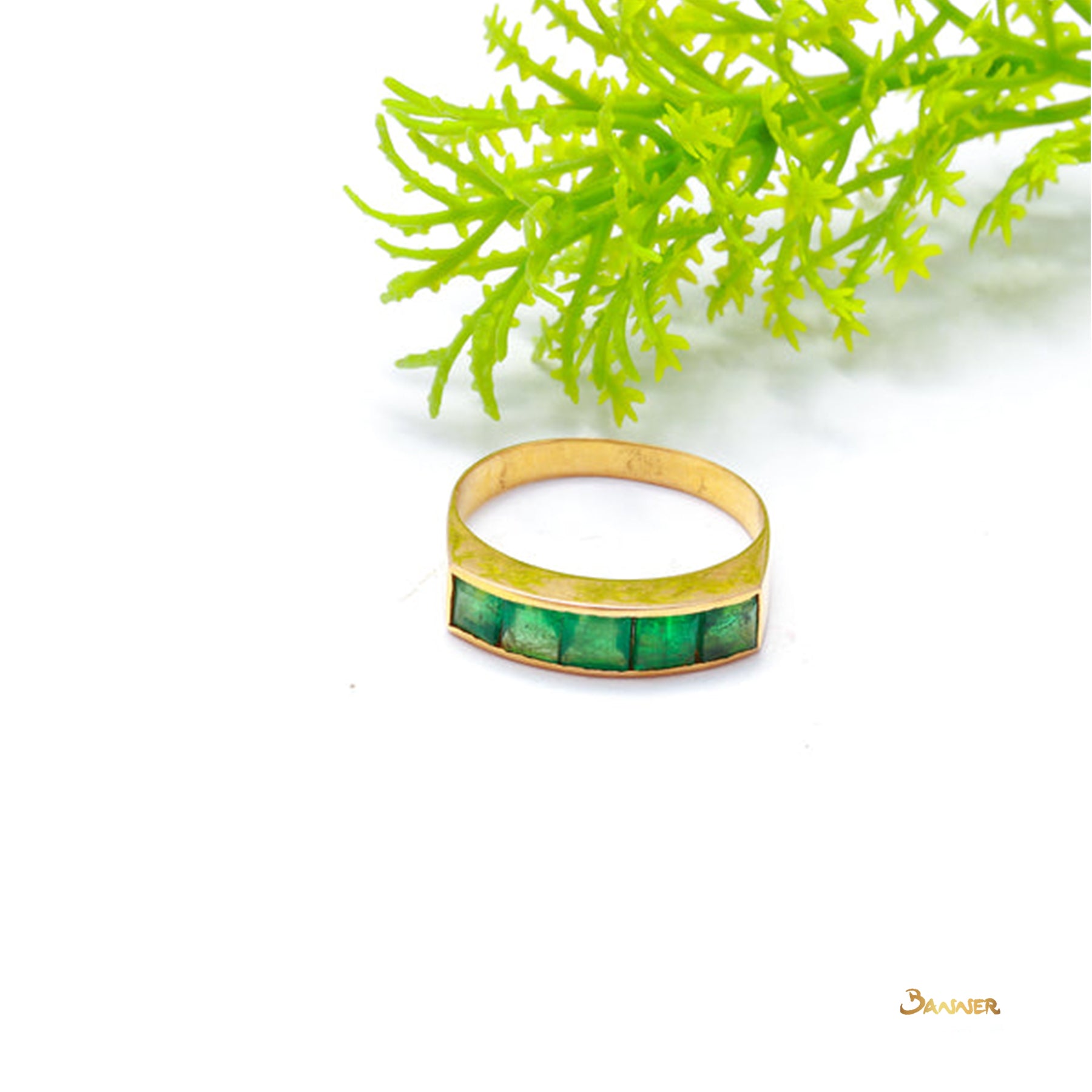 Emerald Channel Ring