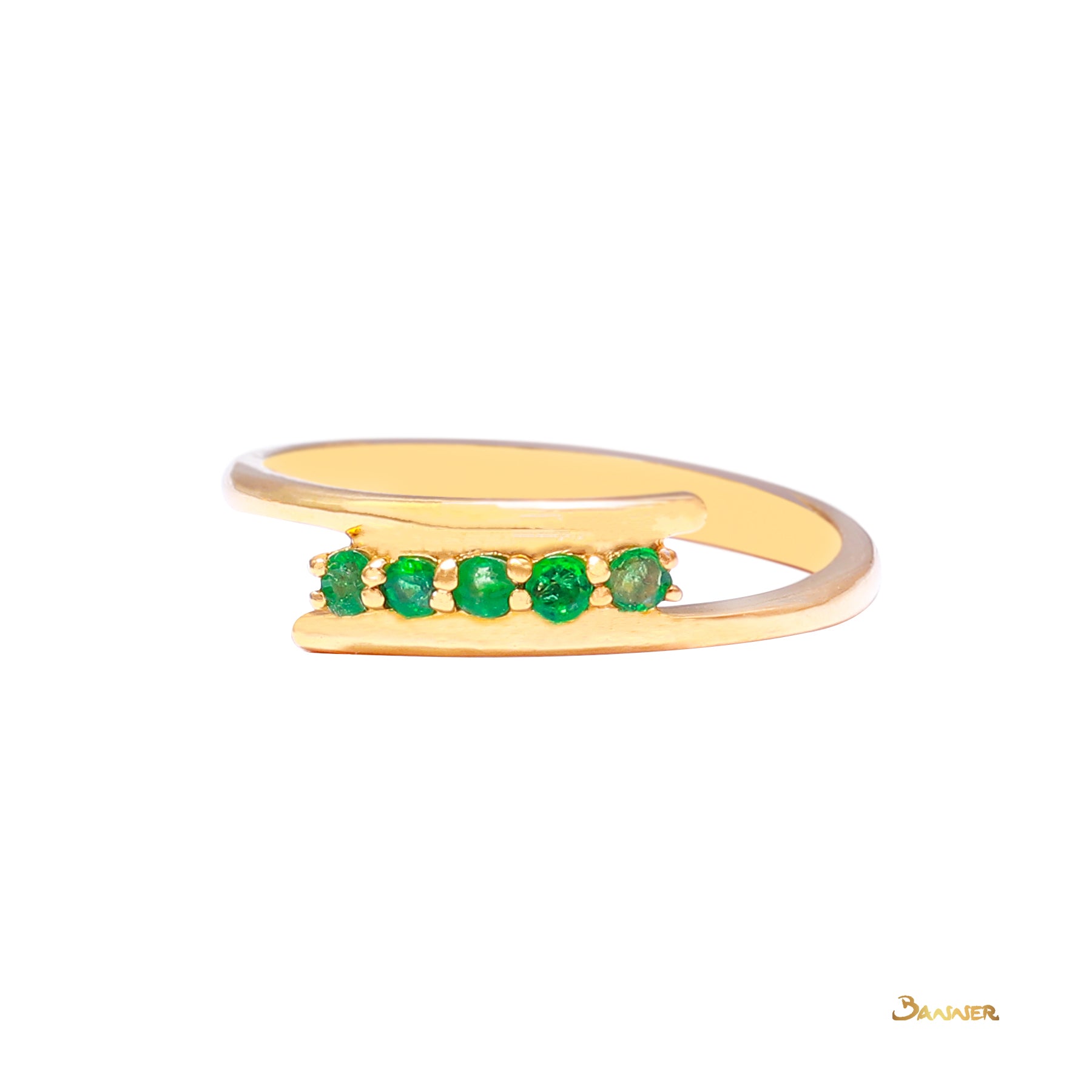 Emerald Bypass Ring