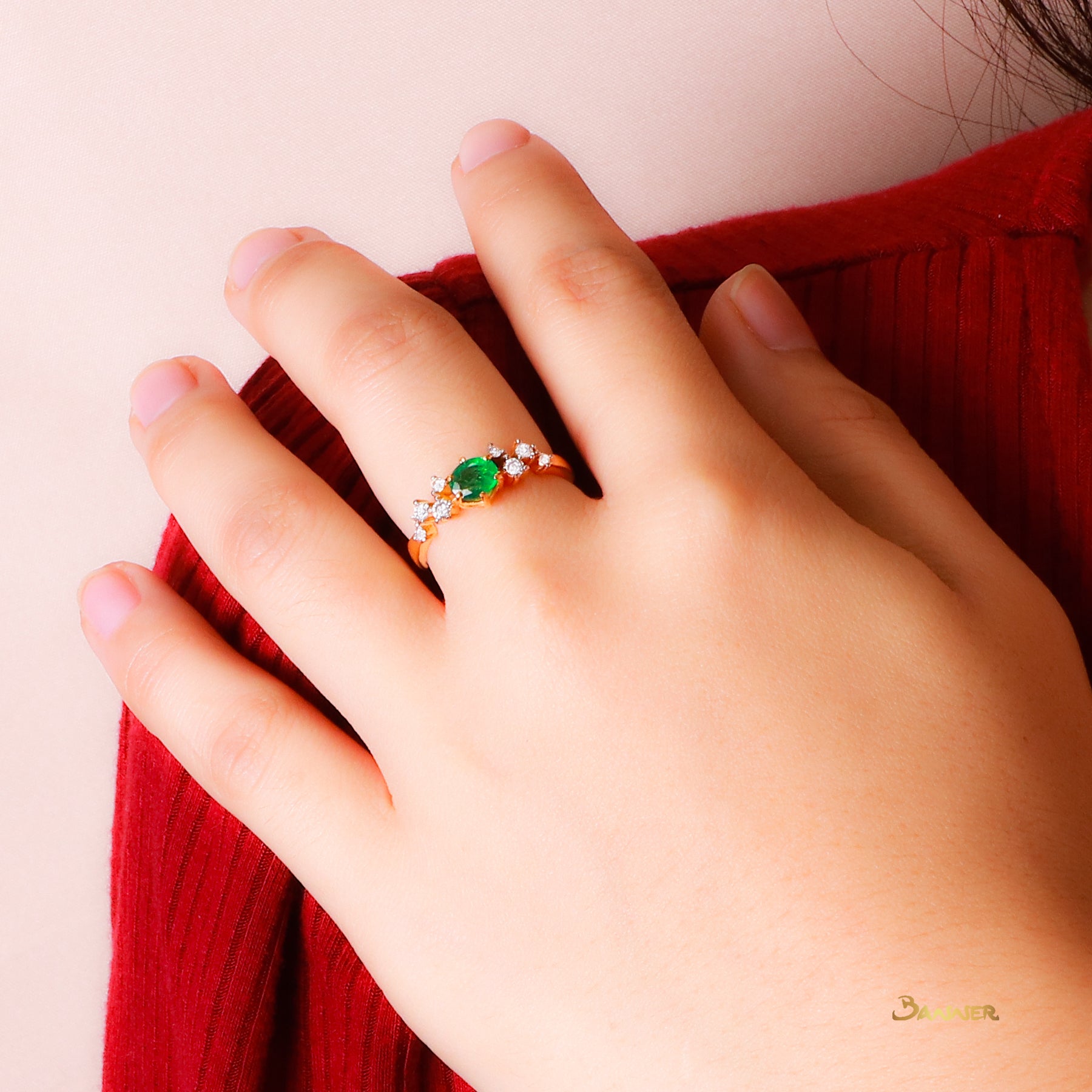 Emerald and Diamond Ring