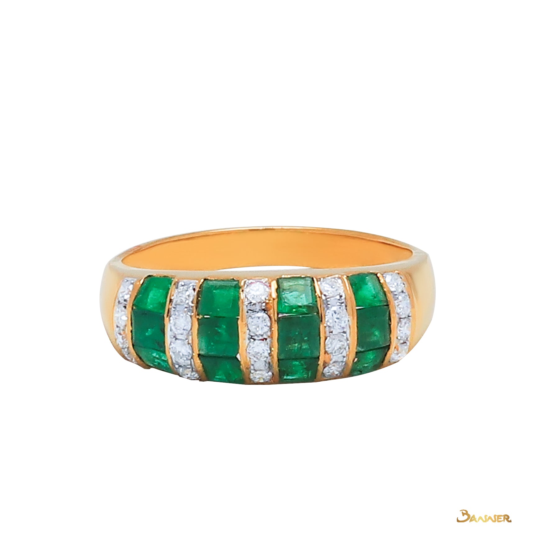 Emerald and Diamond Wasit Ring