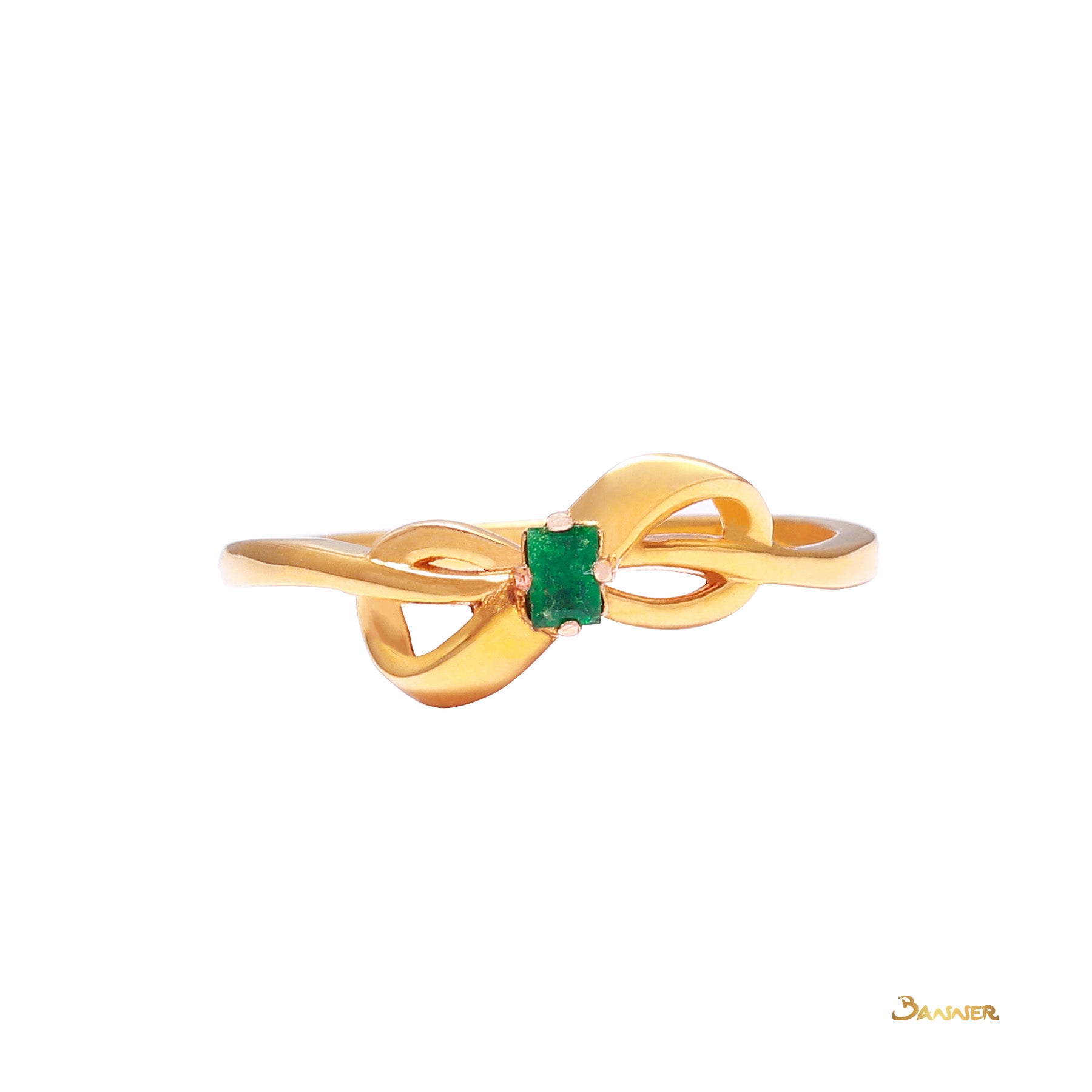 Emerald Infinity Ring