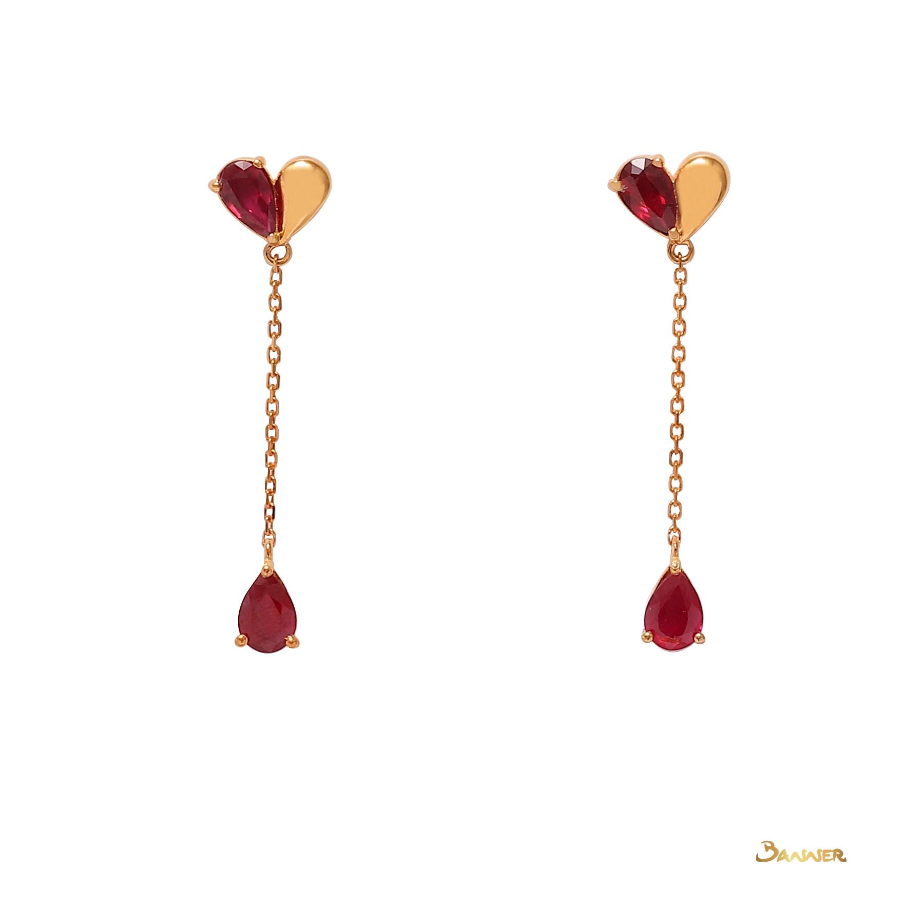 Ruby Love Dangling Earrings