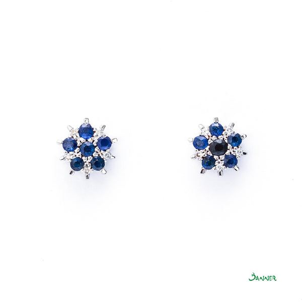 Sapphire and Diamond Snowflake Earrings