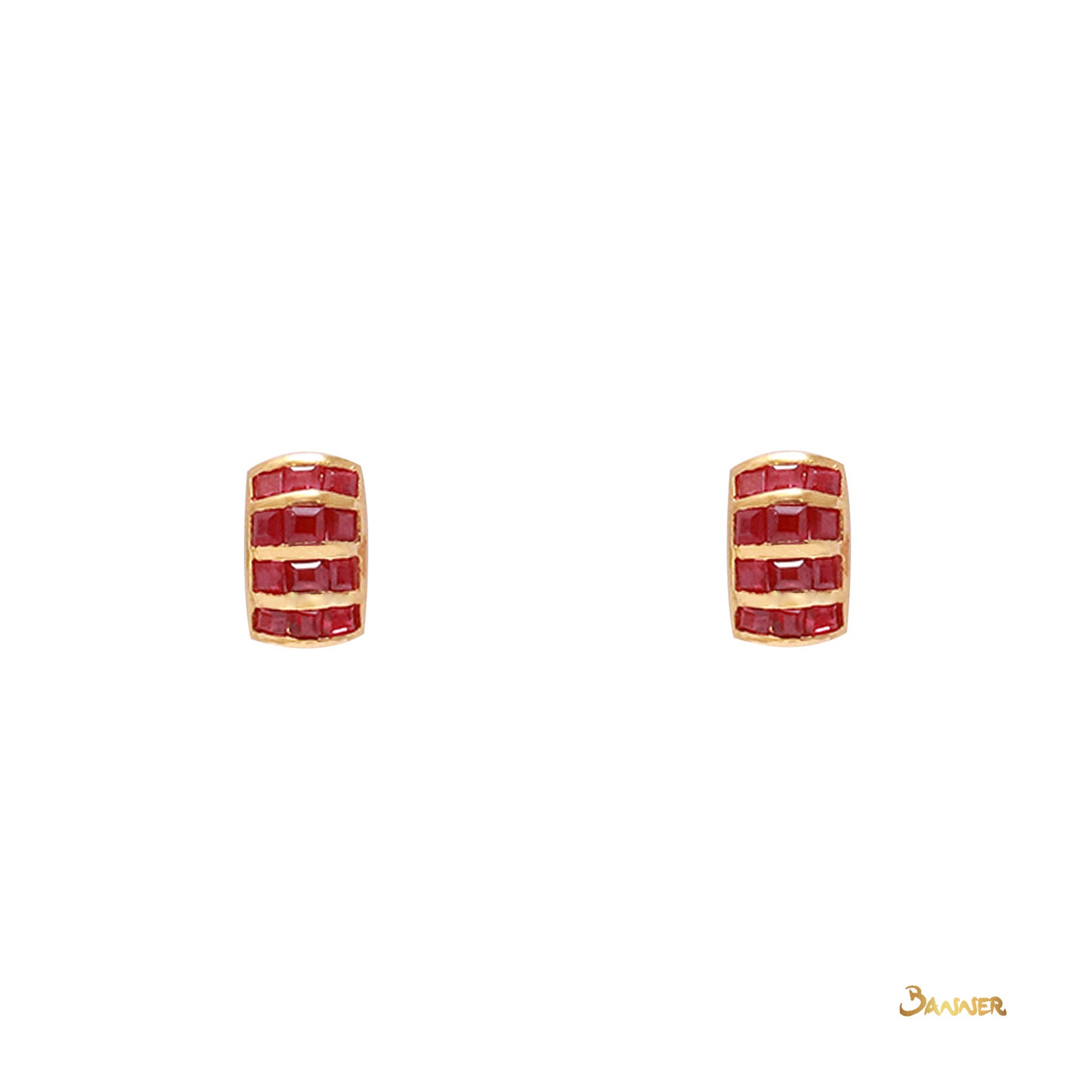 Emerald-cut Ruby Earrings