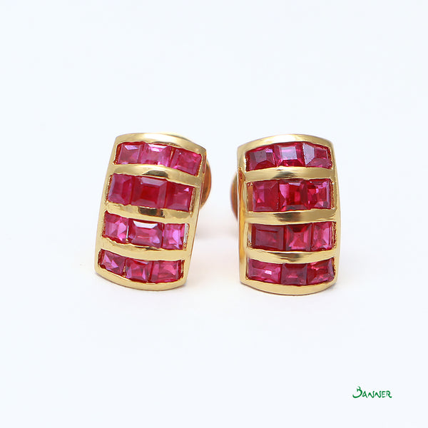Emerald-cut Ruby Earrings