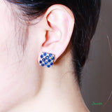Sapphire and Diamond Checkered Earrings