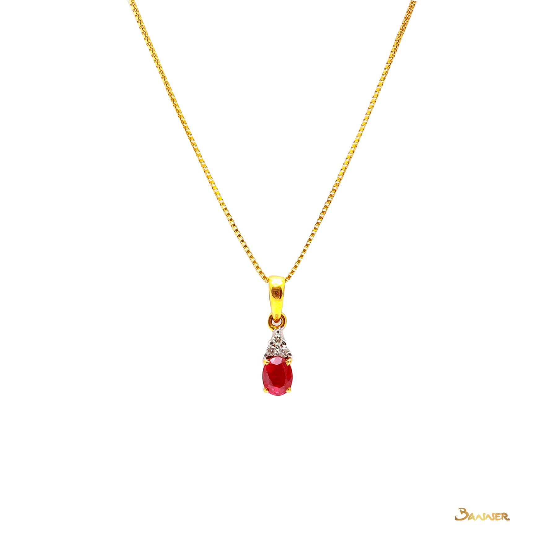 Ruby and Diamond Petite Pendant