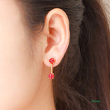 Ruby Cabochon 2-Step Earrings