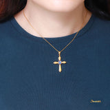 Sapphire Cabochon Cross Pendant