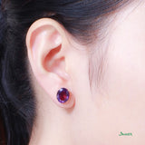 Round-cut Amethyst Stud Earrings