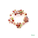 Multi-Colored Spinel Flower Brooch