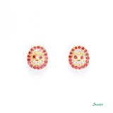 Ruby and Diamond Pyit-Taing-Daung Stud Earrings
