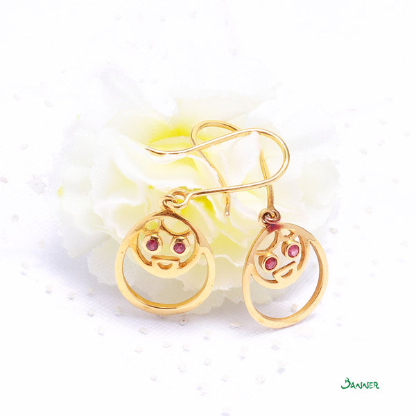 Ruby Pyit-Taing-Daung Dangle Earrings